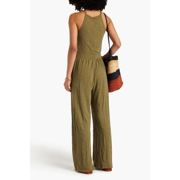 ATM Anthony Thomas Melillo Slub Cotton Jersey Jumpsuit Army Green Women's M - Picture 4 of 13